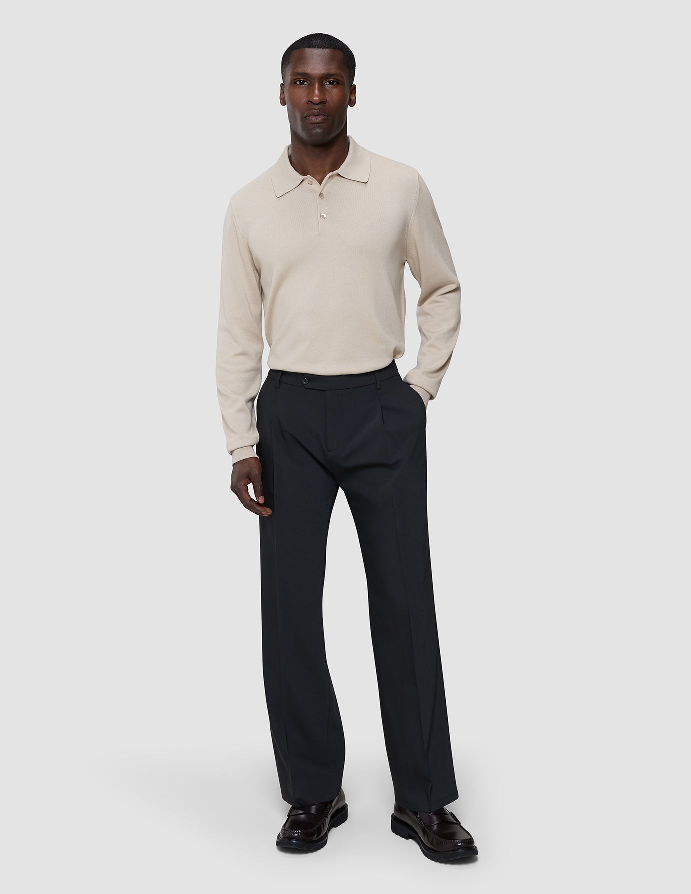 Tech Wool Suit Pants Relaxed Fit Black